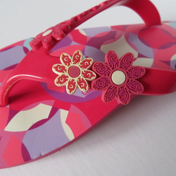 NWOT COACH KERRIE PINK FLORAL FLIP FLOP SANDALS 8 - Picture 7 of 8